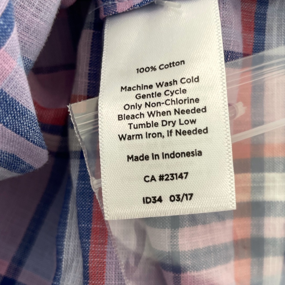 Talbots Plaid Popover Top Lightweight Cotton Purple Size 2X - Picture 6 of 7